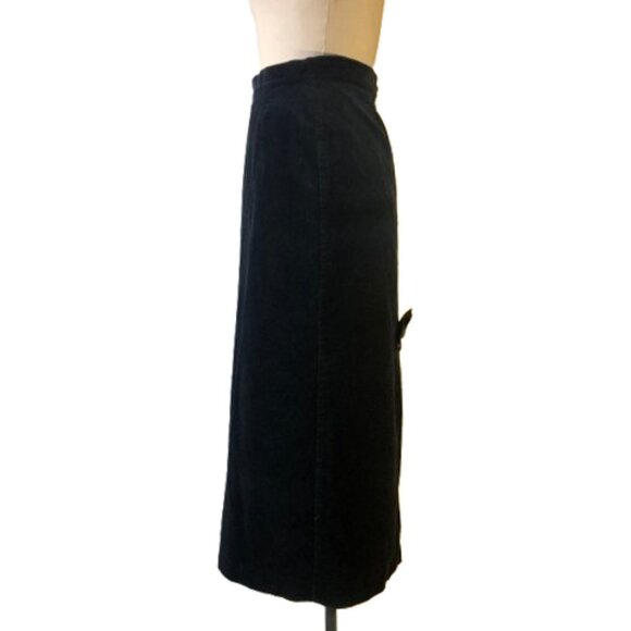 Vintage pencil fitted velvet skirt with bow - Picture 3 of 14